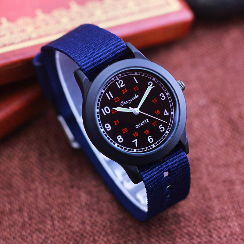CYD-Reloj de pulsera electrónico de lona para hombre, niño y niña, de cuarzo, a la moda, fresco, 2024