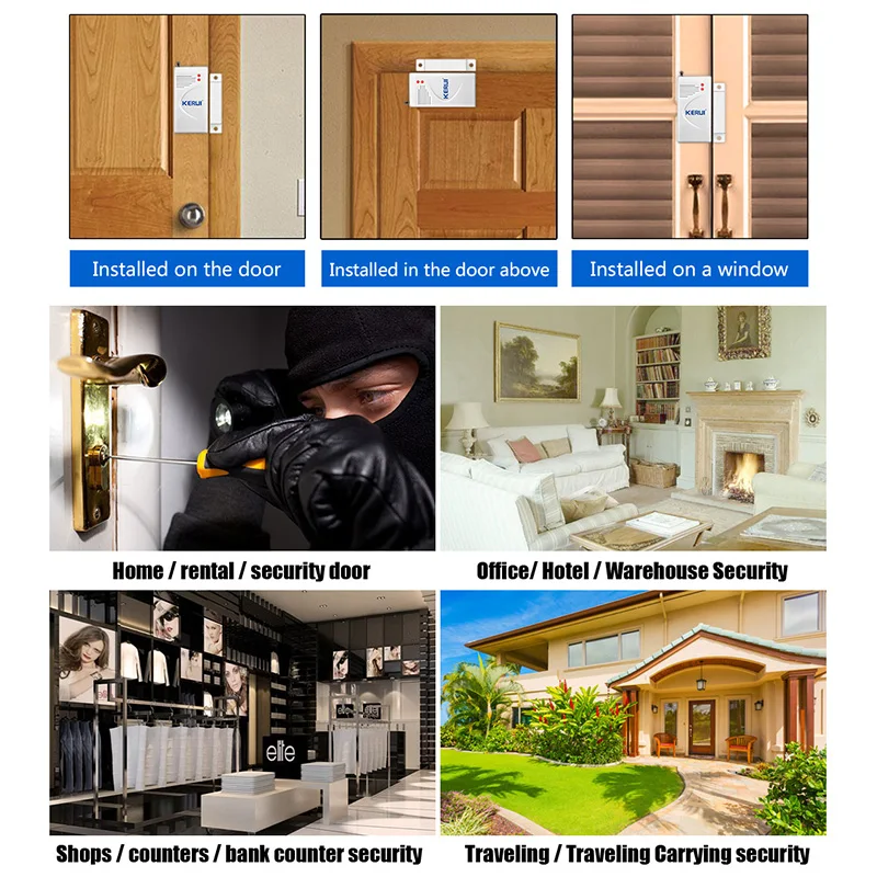 KERUI-sistema de alarma de seguridad WIFI, Detector de movimiento inalámbrico, sirena a prueba de clima para exteriores, sensor de puerta y ventana, Tuya Smart Home