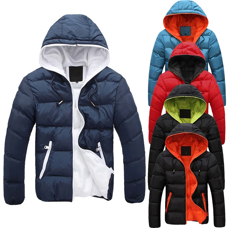 2021 neue Mode herren Winter Warme Jacke Mit Kapuze Dünne Beiläufige Mantel Baumwolle gefütterte Jacke Parka Mantel Hoodie Dicke mantel