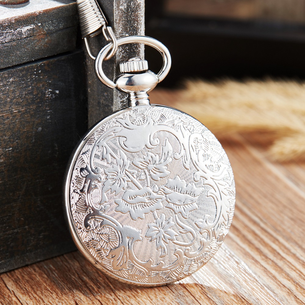 Часы наручные мужские/женские кварцевые с большим циферблатом и подвеской-цепочкой