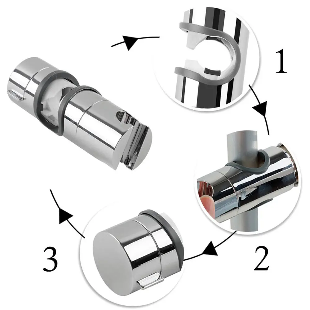 Soporte de barra deslizante para ducha, accesorio Universal de plástico ABS de 18 ~ 25mm, con abrazadera ajustable, reemplazo
