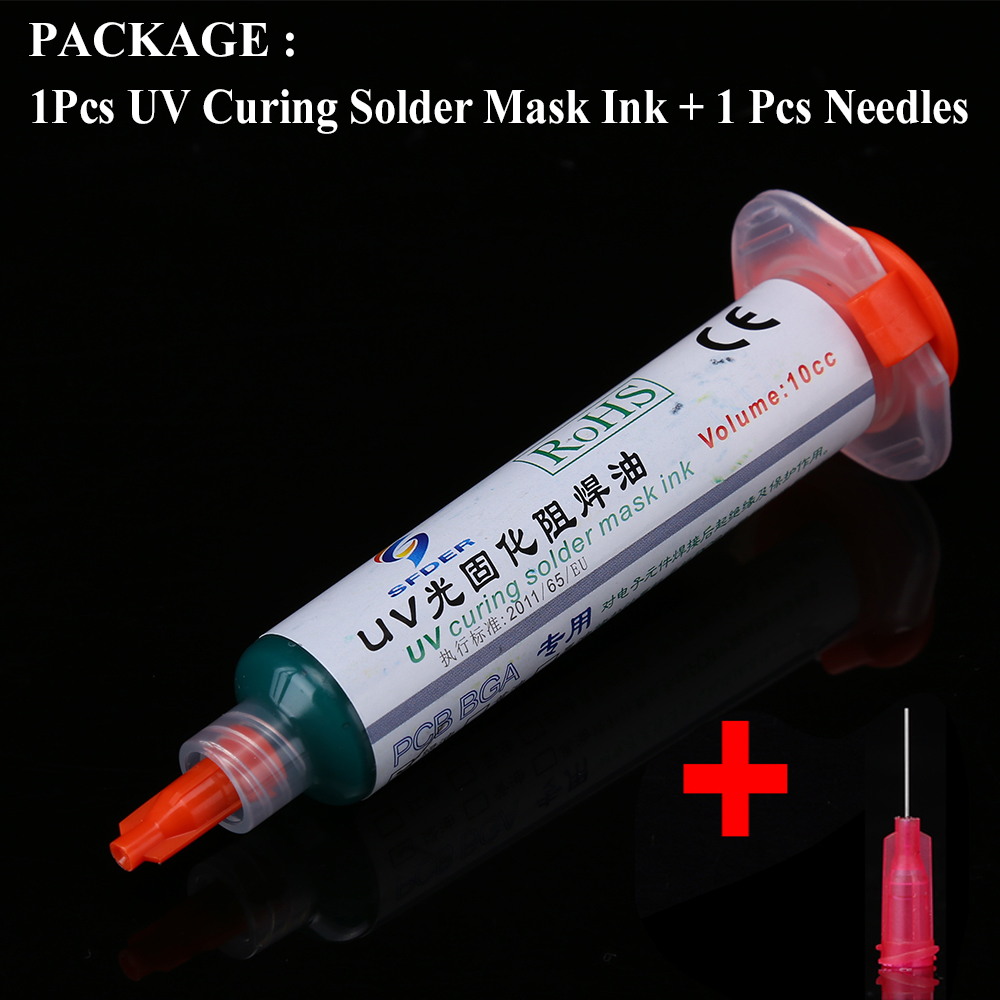10CC UV Curing Solder Mask Ink Black/Blue/Green/Red/Yellow/White Welding Oil BGA PCB Paint Prevent Corrosive Arcing