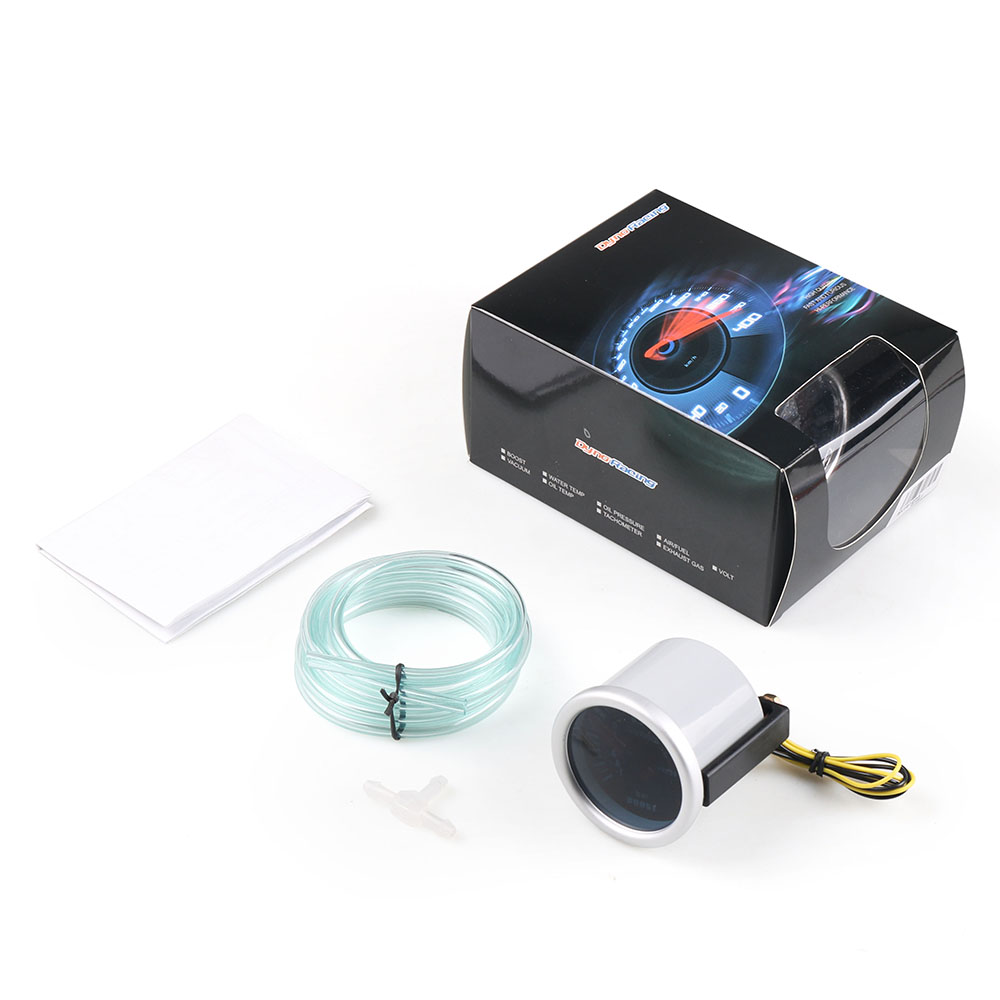 Dynoracing 2 "52 ミリメートルユニバーサル 12V LED スモークレンズ -1 〜 0 〜 2BAR ターボブーストゲージメーター/ターボブーストメーター TT 101310