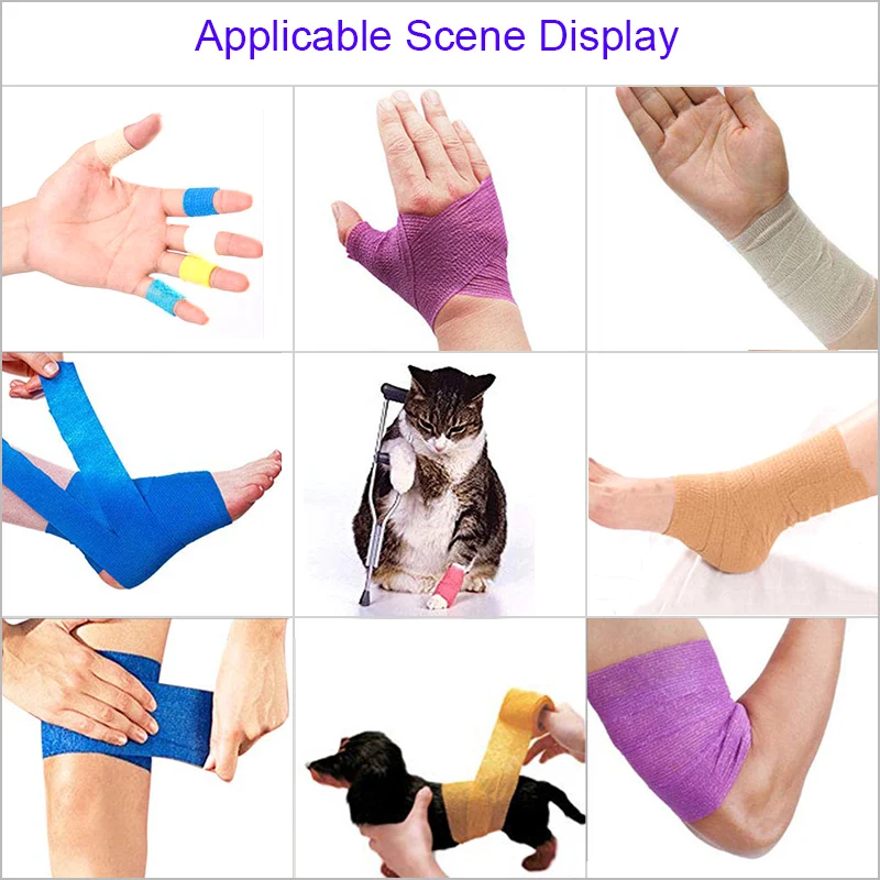 COYOCO- vendaje elástico autoadhesivo deportivo colorido, almohadillas de soporte para rodilla, Protector de muñeca y tobillo de 4,8 m, vendaje de cinta envolvente para hombro y Palma