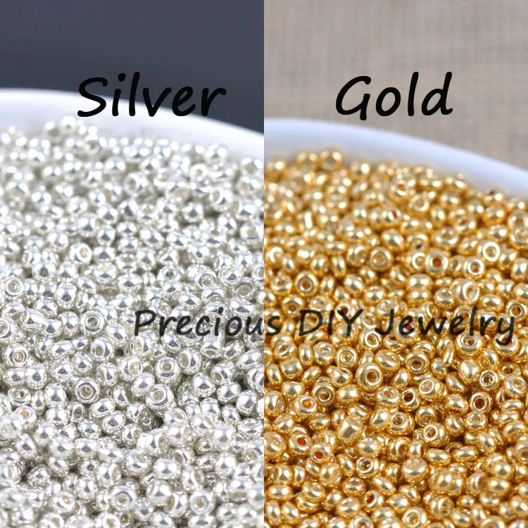 Cuentas espaciadoras de cristal para joyería, Color dorado y plateado, 2mm, 3mm, 4mm, checas, hechas a mano, DIY, BLUV03X