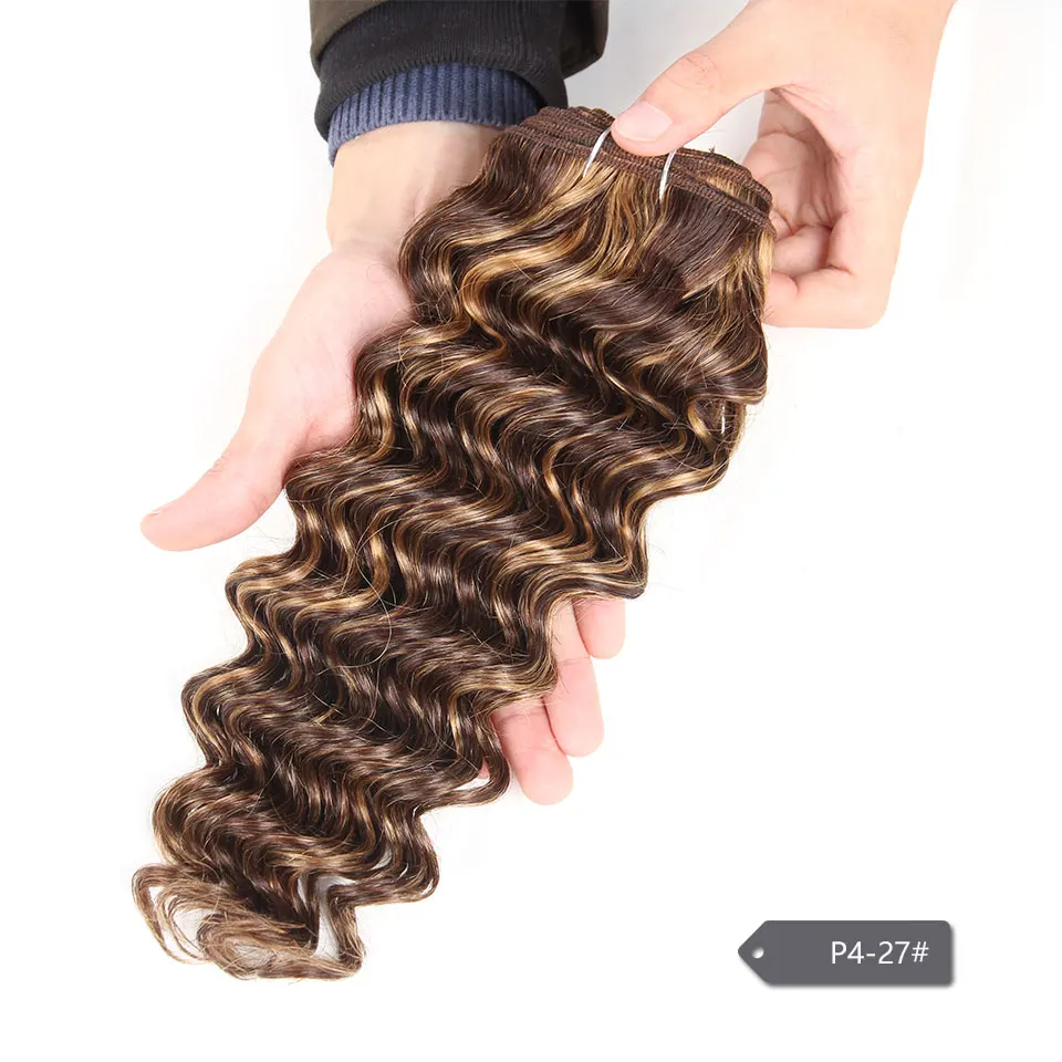 Kiểu Dáng Đẹp Tóc 1 Chỉ Brasil Sâu Sóng Lưng Màu Tự Nhiên Tóc Dệt Đối Phó P1B/30 P4/27 Remy Tóc