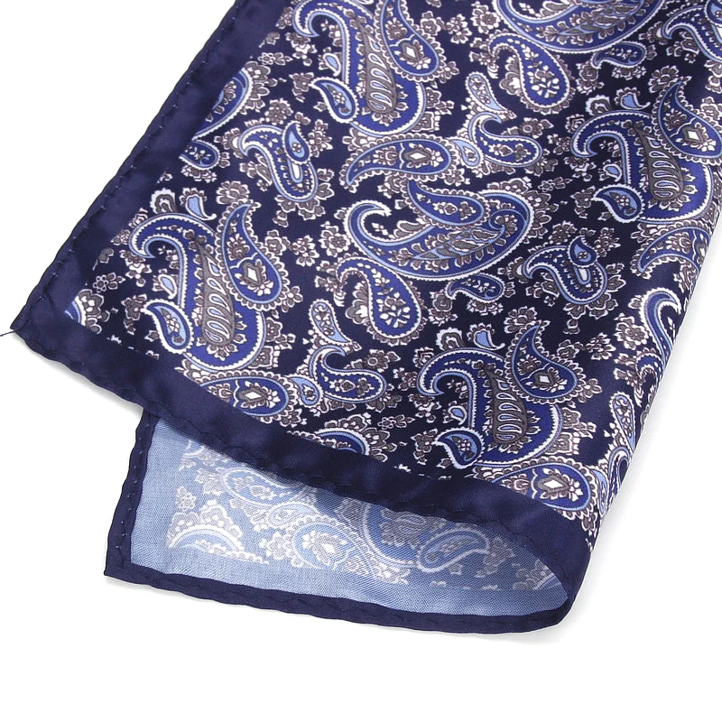 男性のハンカチヴィンテージペイズリープリントポケットスクエアポリエステルシルクソフト Hankies ウェディングパーティービジネス胸タオルハンカチギフト