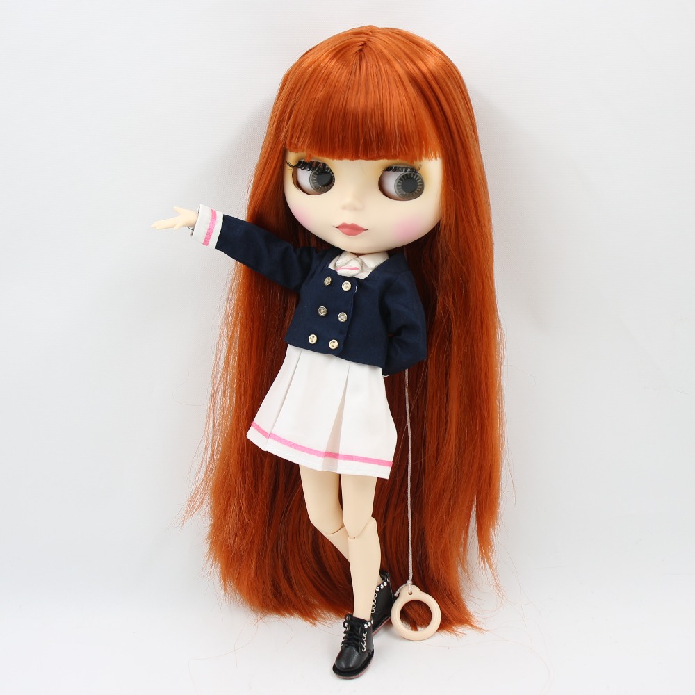 ICY DBS ブライス人形 1/6 bjd おもちゃ 30 センチメートル赤茶色の髪白い肌ジョイントボディマットフェイスガールギフト ob24 アニメ人形