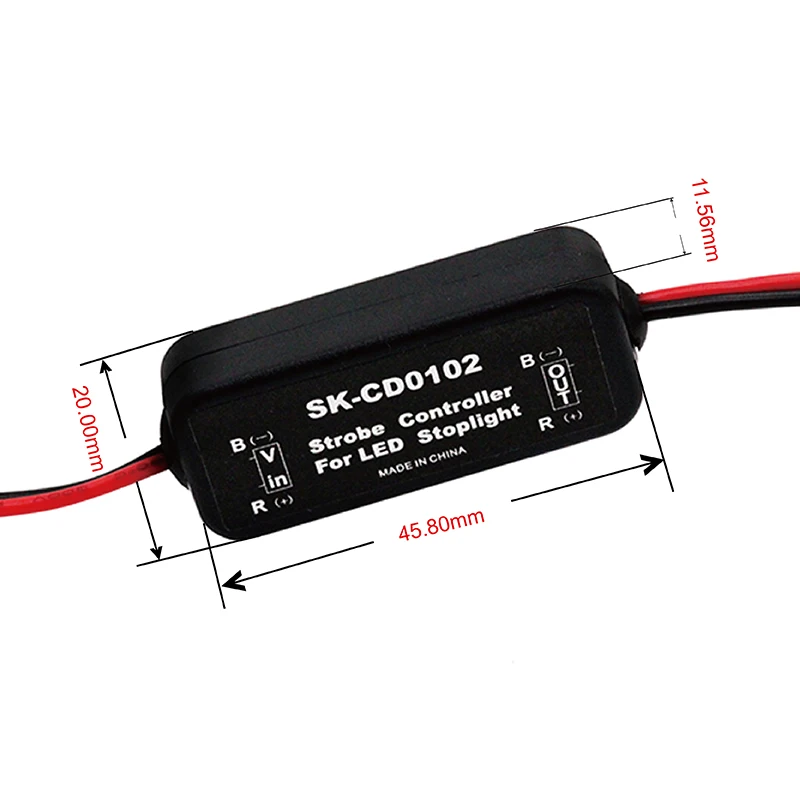 HAUSNN GS-100A controlador estroboscópico de Flash módulo intermitente para coche LED luz de freno lámpara CD0102 12V/24V protección contra cortocircuitos
