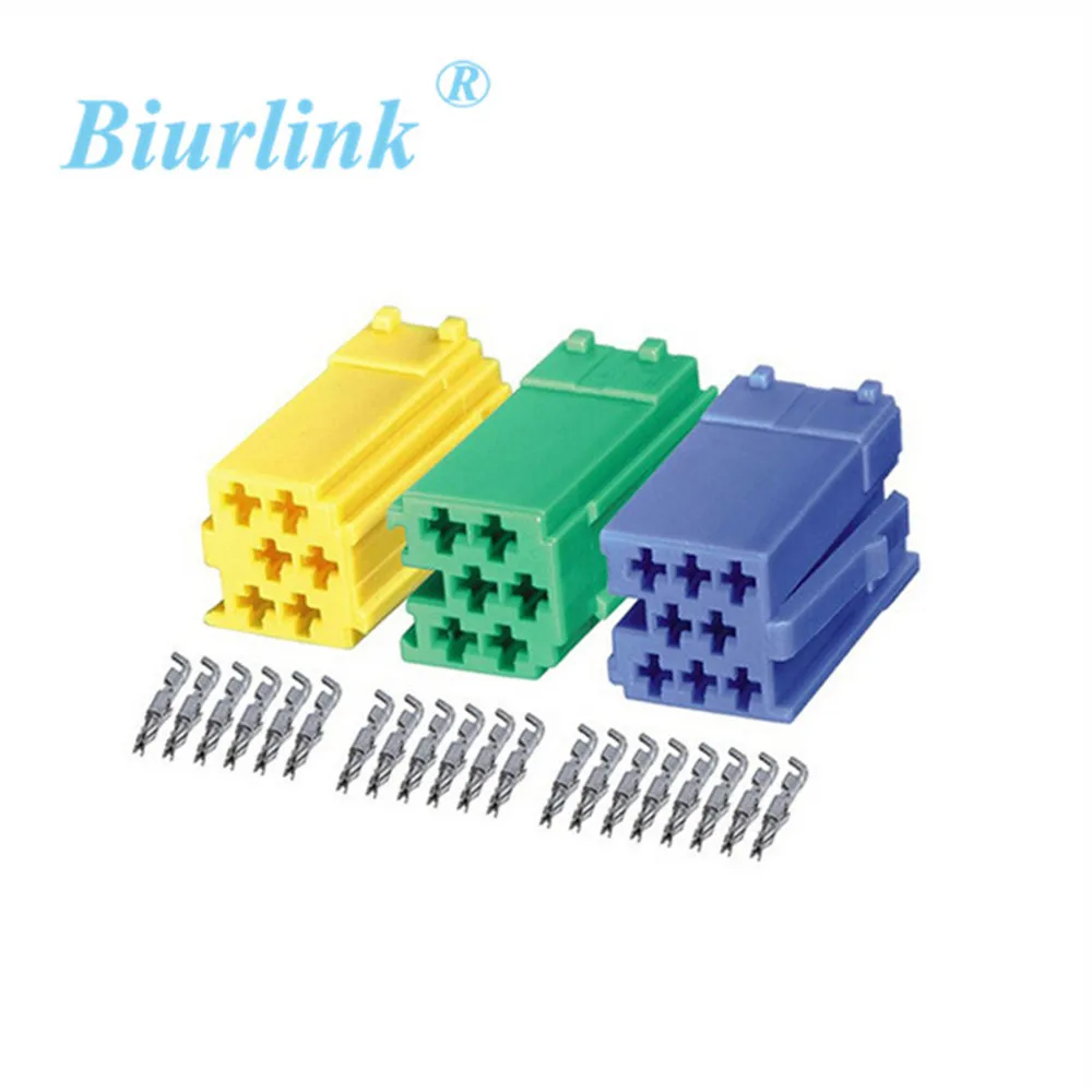 Piezas de Cable de Audio para coche, Mini bloque de terminales macho ISO, Kit de reparación de conectores, adaptador MINI ISO