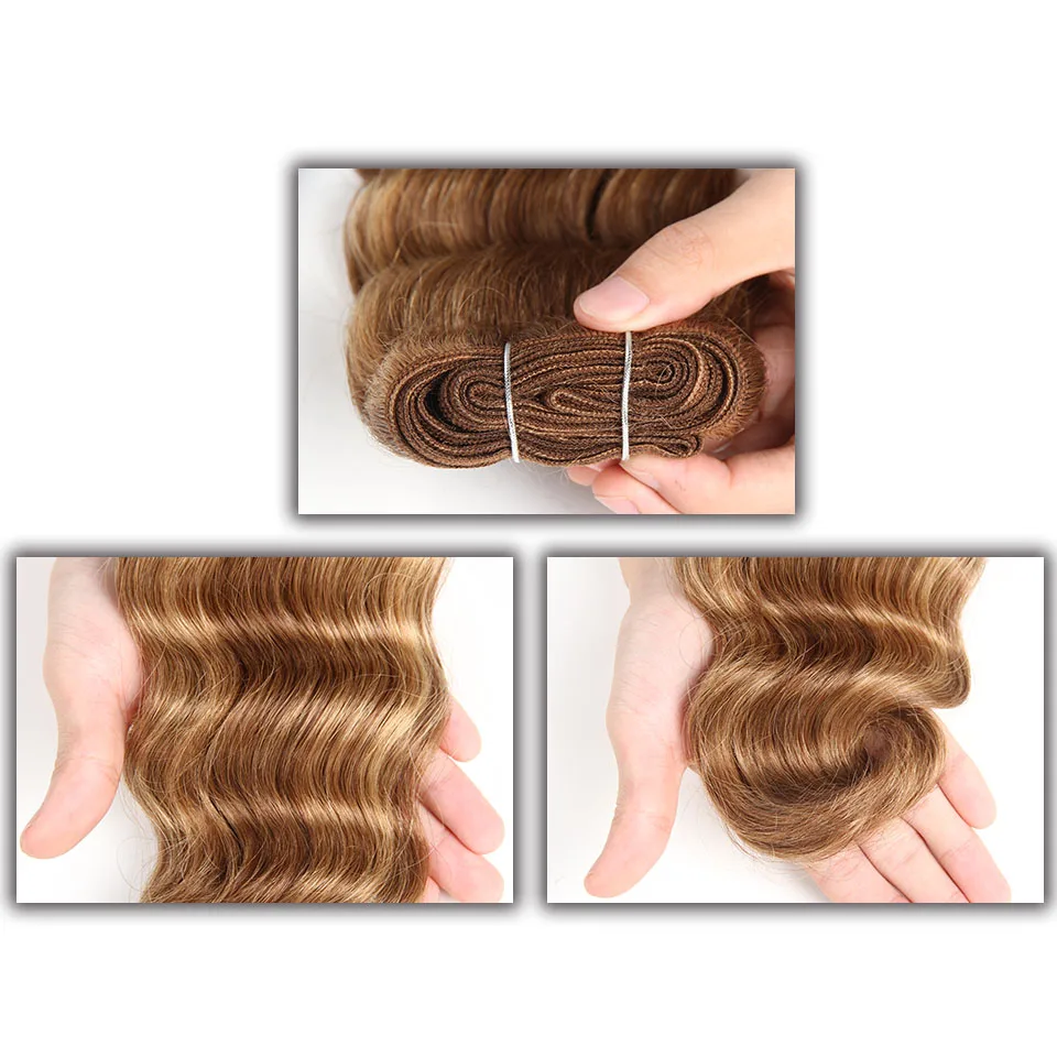 Kiểu Dáng Đẹp Đôi Vẽ Brasil Sóng Thân Tóc P4/27 P6/27 Đỏ 99J Ombre T1B/27 Con Người tóc Dệt Lưng Remy Con Người Tóc