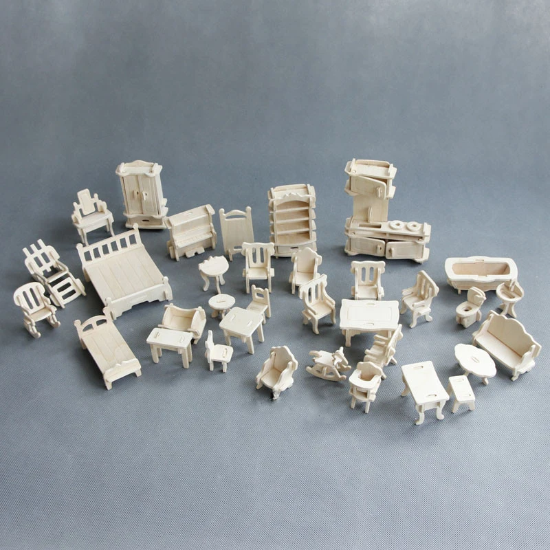 Gỗ Nhà Búp Bê Thu Nhỏ Đồ Gỗ Đồ Chơi Cho Búp Bê DIY Tháo Rời Nhà Búp Bê Giả Vờ Chơi 3D Xếp Hình Đồ Chơi Quà Tặng Cho Trẻ Em