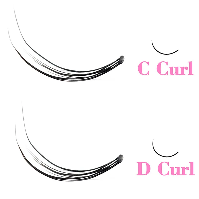Kimcci 120 Chiếc Cao Cấp Chồn Cá Nhân Dovetail Cây Nối Mi Tự Nhiên 3D Cụm Lông Mi Trang Điểm Chuyên Nghiệp Bùng Lên Lông Mi