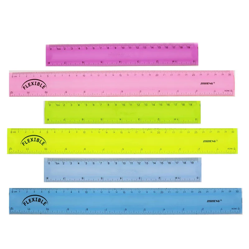 ไม้บรรทัดสีฟ้าสีม่วงสีเขียว20ซม.30ซม.ไม้บรรทัดๆดัดอุปกรณ์สำนักงานเครื่องเขียนนักเรียนของขวัญเครื่องเขียนกฎ