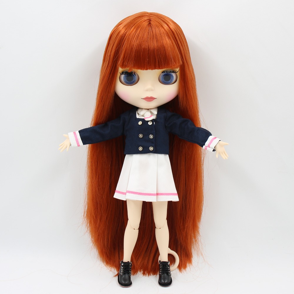 ICY DBS ブライス人形 1/6 bjd おもちゃ 30 センチメートル赤茶色の髪白い肌ジョイントボディマットフェイスガールギフト ob24 アニメ人形