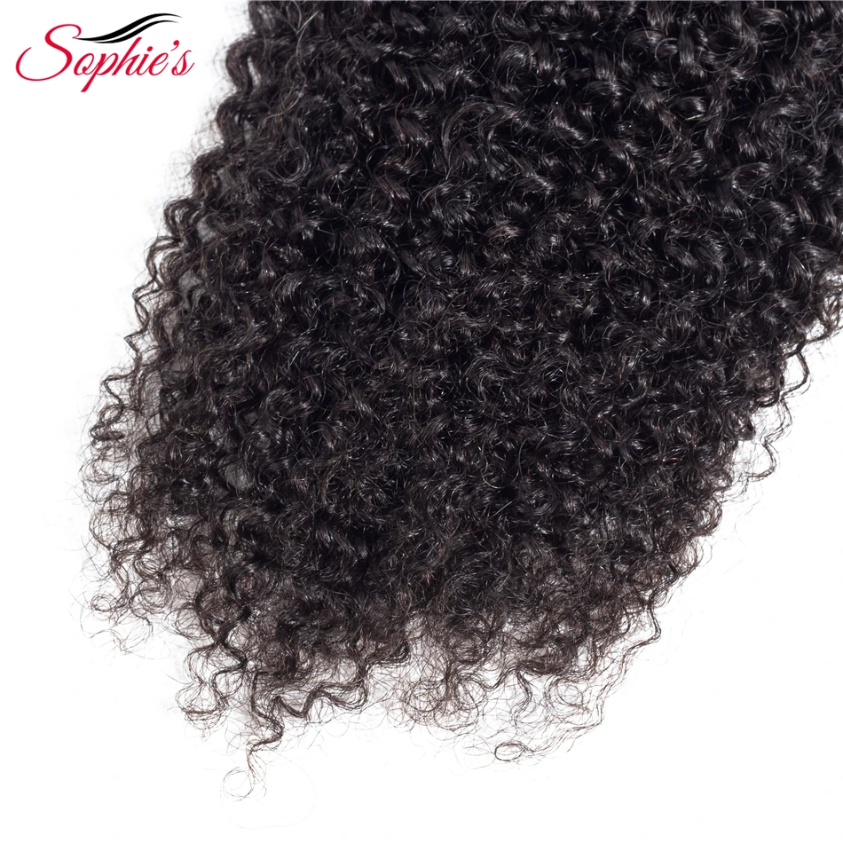 Của Sophie Tóc Brazil Kinky Xoăn 4 Bó Tóc Dệt Tóc Con Người Tóc Phi-Remy Dệt Màu Sắc Tự Nhiên Phần Mở Rộng