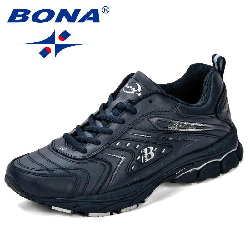 BONA ผู้ชายรองเท้าสบายๆยี่ห้อผู้ชายรองเท้าผู้ชายรองเท้าผ้าใบรองเท้าสบาย Breathable ไมโครไฟเบอร์กลางแจ้งรองเท้าสไตล์อินเทรนด์