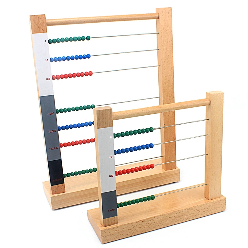 Bé Tập Đi Bằng Gỗ Montessori Toán Đồ Chơi Hạt Bàn Tính Đồ Chơi Tính Toán Giá Cent Mười Hàng Trăm Housands Hạt Đồ Chơi Dành Cho Trẻ Em Bé Trai Bé Gái