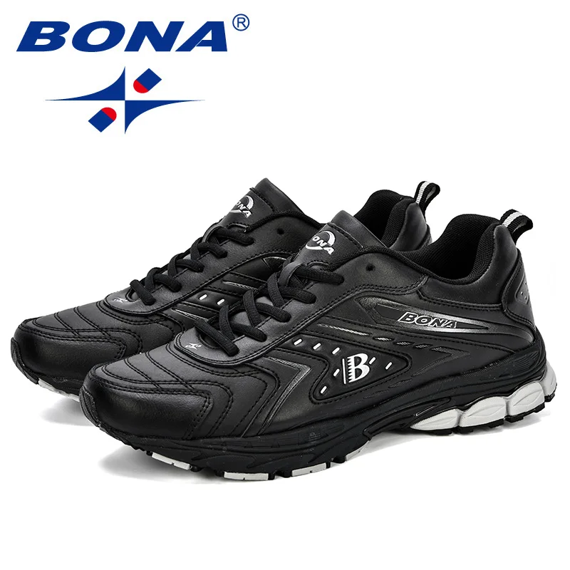 BONA ผู้ชายรองเท้าสบายๆยี่ห้อผู้ชายรองเท้าผู้ชายรองเท้าผ้าใบรองเท้าสบาย Breathable ไมโครไฟเบอร์กลางแจ้งรองเท้าสไตล์อินเทรนด์