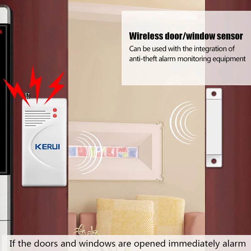 KERUI-sistema de alarma de seguridad WIFI, Detector de movimiento inalámbrico, sirena a prueba de clima para exteriores, sensor de puerta y ventana, Tuya Smart Home