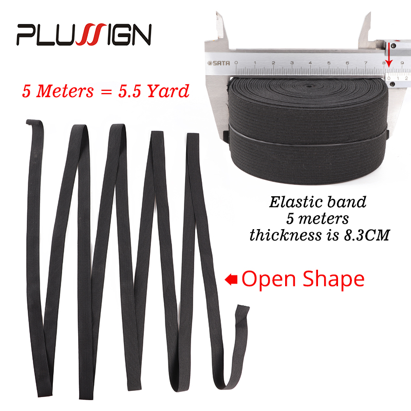 人気! かつら用ゴムバンド,長さ5m,1.5/2.5/1/3/3/4cm,高品質の黒いナイロン製アクセサリー