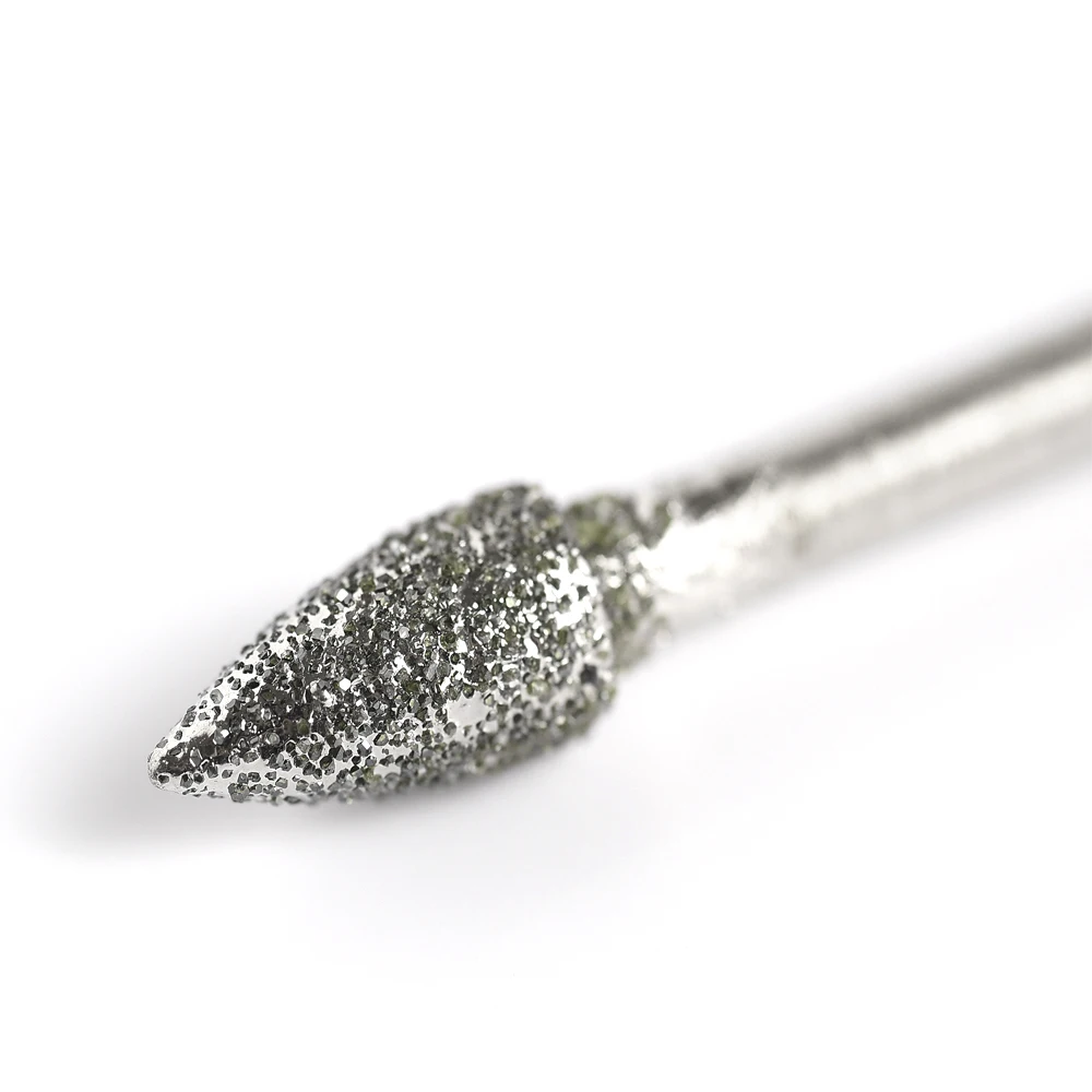 Grit 60 Course Grained Diamond Grinding Drill Burr Set Polishing Grinding Head Mounted Bits for Dremel Rotary Tools