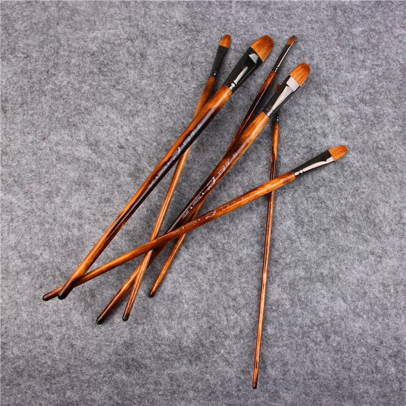 6 pz/set Pennelli Pittura A Olio capelli donnola Pennello Acquarello Pennello Acrilico Pennello Da Disegno Rifornimenti D'arte pennelli per artista