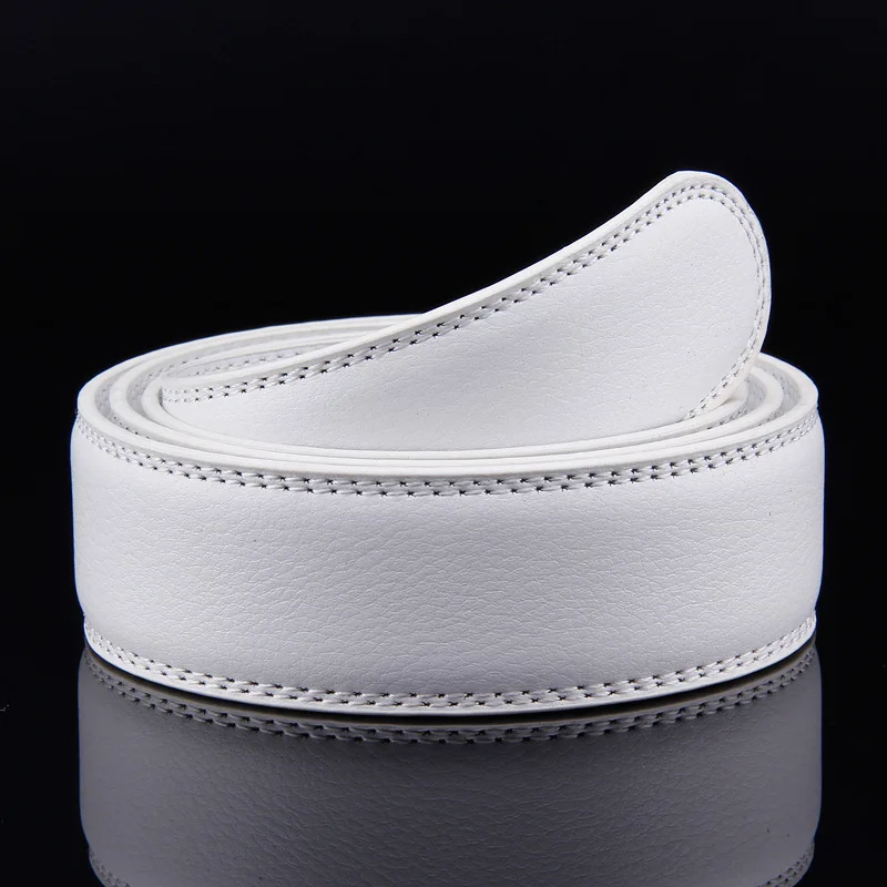 3.5 Cm Chiều Rộng Tự Động Dây Da Thật Cao Cấp Chính Hãng Thiết Kế Nam Thắt Lưng Sang Trọng Dây Lưng Không Khóa Trắng Đỏ màu Vàng