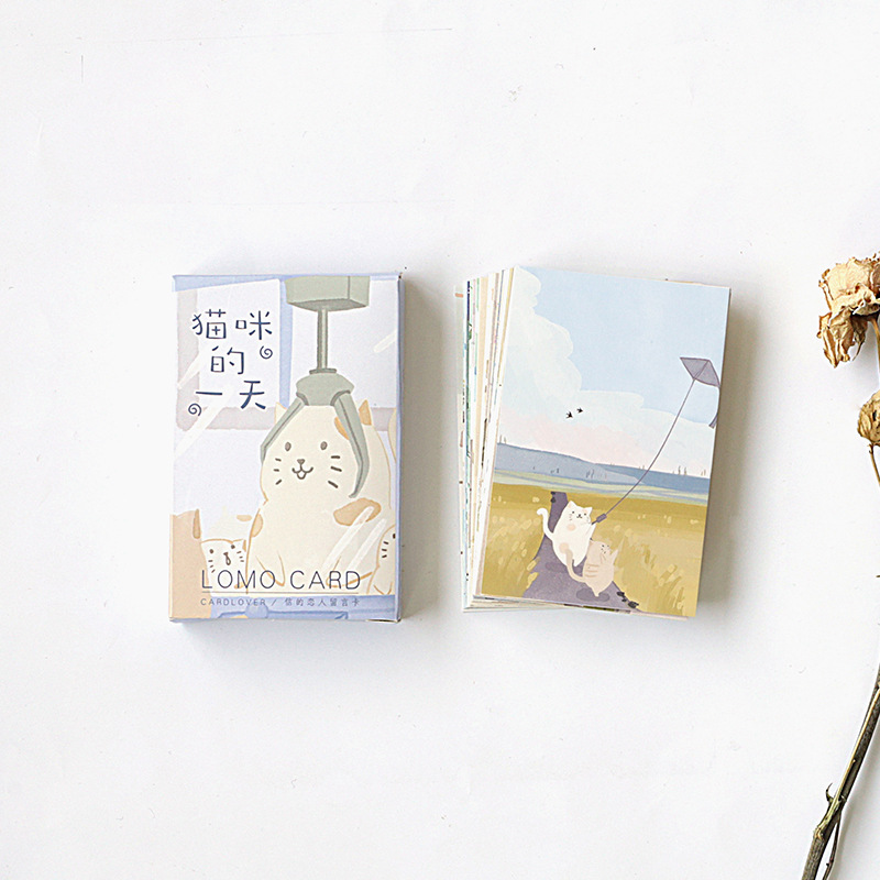 28 Blatt/Set „Lovely Cat Daily Life“ Mini-Lomo-Grußkarte, Postkarte/Wunschkarte/Weihnachts- und Neujahrsgeschenke