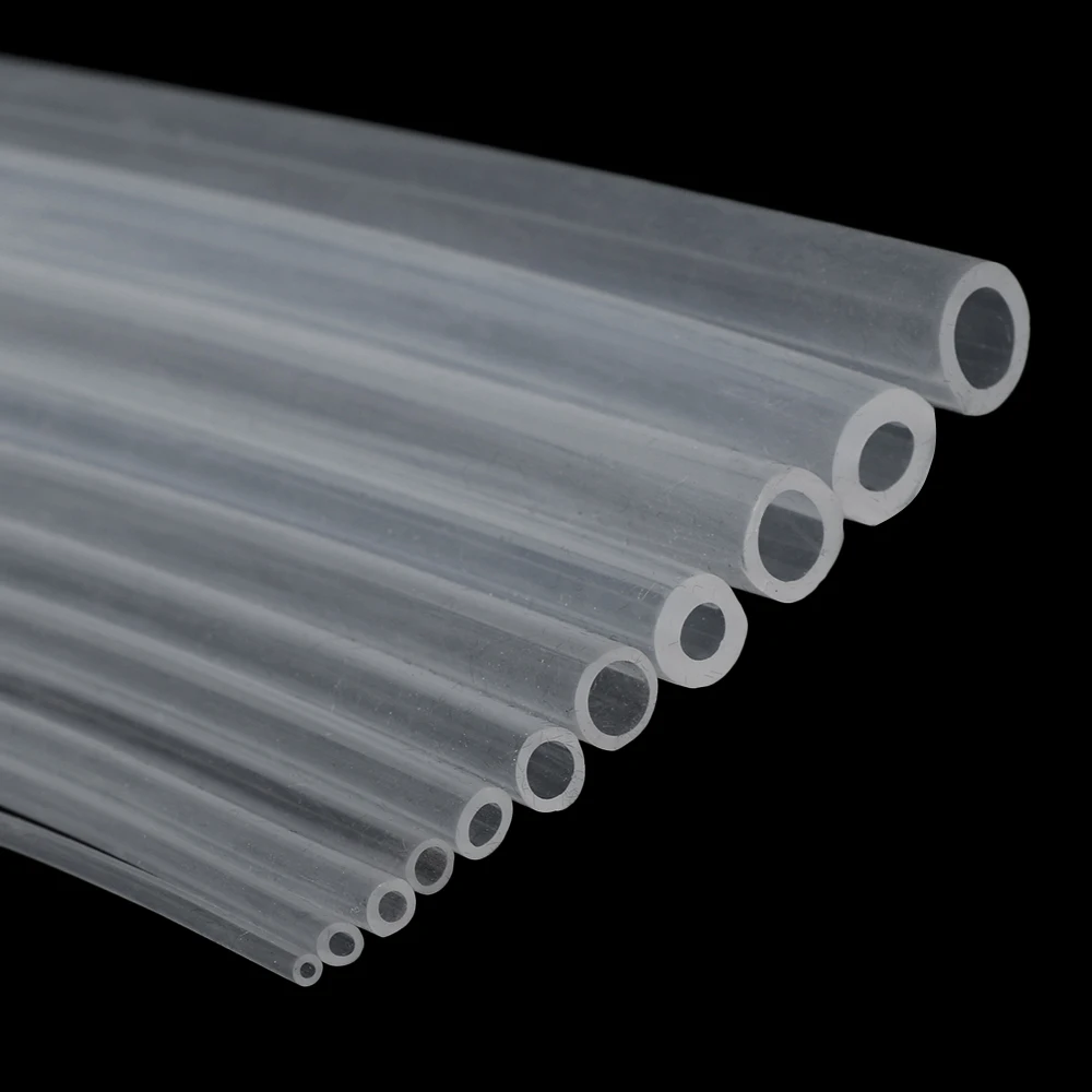 Manguera Flexible de goma de silicona transparente de grado alimenticio, 2, 3, 4, 5, 6, 7, 8, 10 mm de diámetro, 1 metro