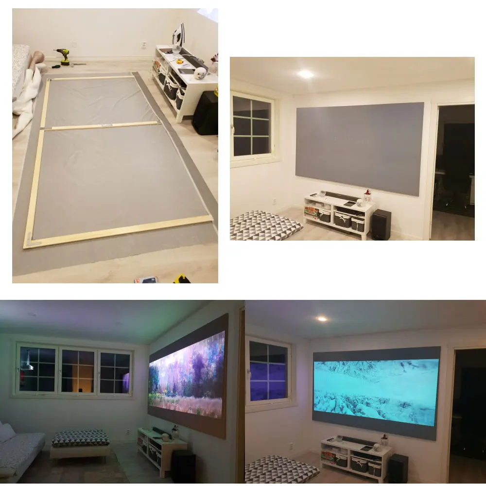 Salange Màn Hình Máy Chiếu, 60 100 120 Inch Chất Liệu Vải Phản Quang Vải Màn Hình Chiếu Cho YG300 Projetor XGIMI DLP LED Rạp Hát Tại Nhà