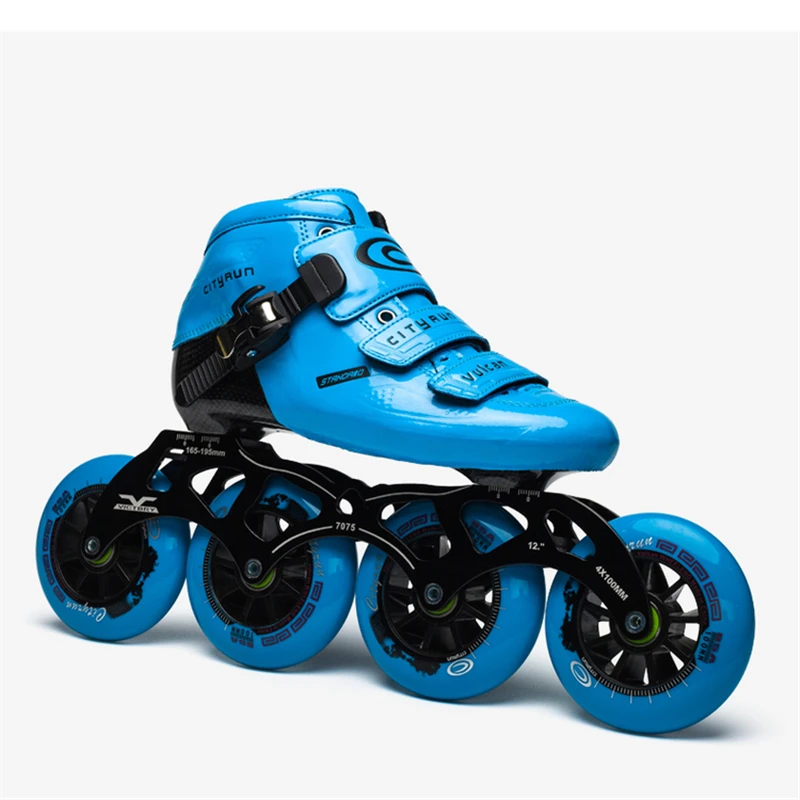 Cool Edition 6ชั้นคาร์บอนไฟเบอร์อินไลน์สเก็ตความเร็วสำหรับ Professional Racing Player,ยืดหยุ่นสูง85A ในร่ม Track ล้อ PU