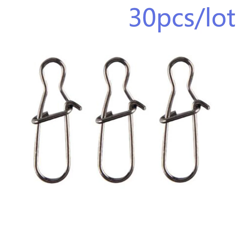 30 cái/lốc Móc Thép Không Gỉ Nhanh Chóng Clip Khóa Snap Xoay Cá Rắn Nhẫn An Toàn Snaps Móc Câu Cá Nối Câu Cá Giải Quyết