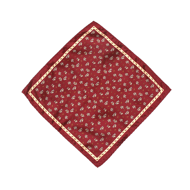 Lenço masculino de poliéster, lenço quadrado com estampa animal vintage de seda macia