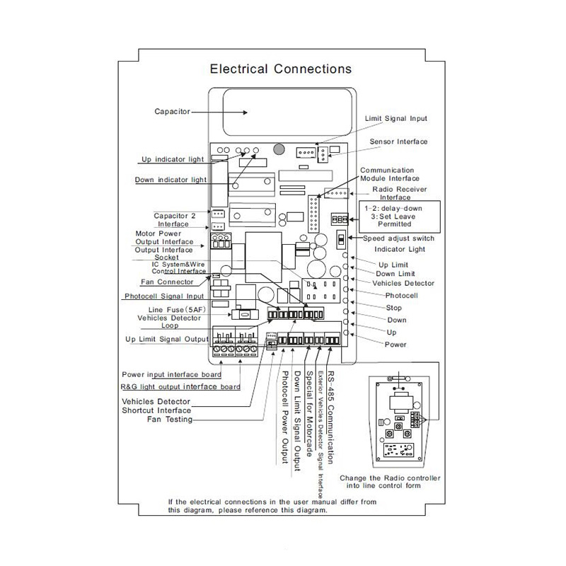 Controlador de tarjeta de circuito para motor de puerta de barrera de brazo automático, 110V, 220V, CA, solo (condensador incluido)