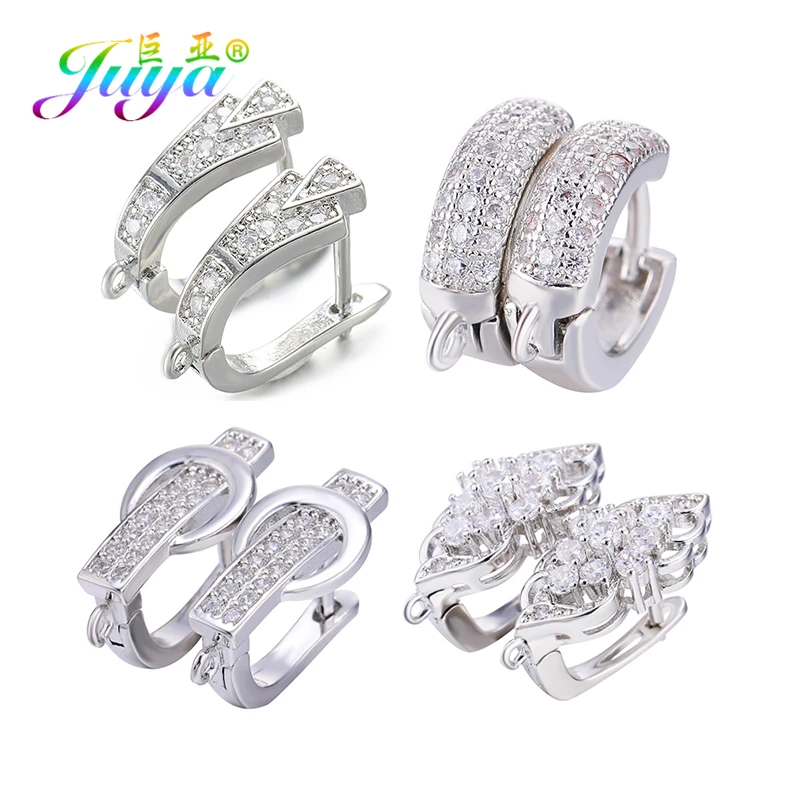 Juya-material de joyería fina DIY, suministros hechos a mano, ganchos para pendientes de Color dorado/plateado, accesorios para fabricación de pendientes de lujo