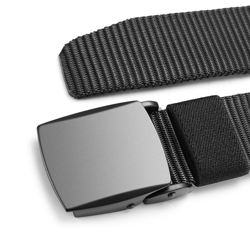 Cinturón de lona para hombre, hebilla automática de Metal para exteriores, de nailon negro, informal, combina con todo, de lujo, venta al por mayor, novedad de 2022