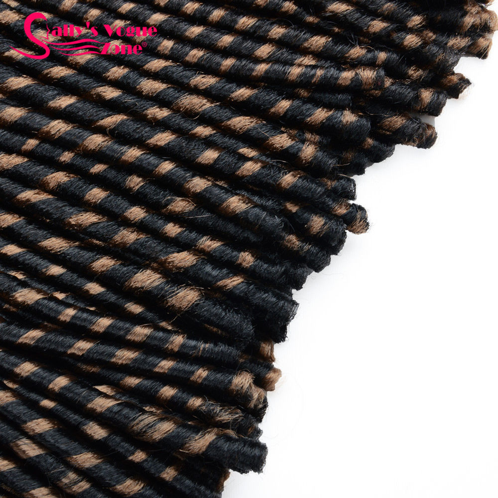 Sallyhair 14インチ70グラム/パックフェイクloc合成編組毛延長ヘアスタイルソフトドレッドブラウン黒編み組紐