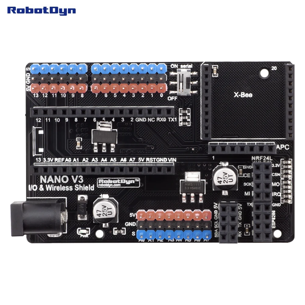 Nano V3.0 E/S y Escudo Inalámbrico, para Arduino Nano V3. (Assemblado)