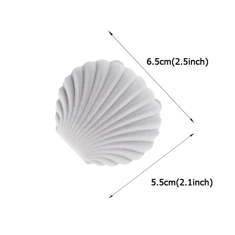 1-delige mooie schelpvorm fluwelen sieradendoos bruiloft verlovingsring doos voor oorbellen ketting armband display geschenkdoos houder