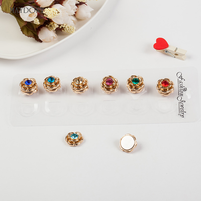 XT102 Grosir Mode Hiasan Kepala Syal Magnet Bros Klip Hijab 12 Buah/Lot