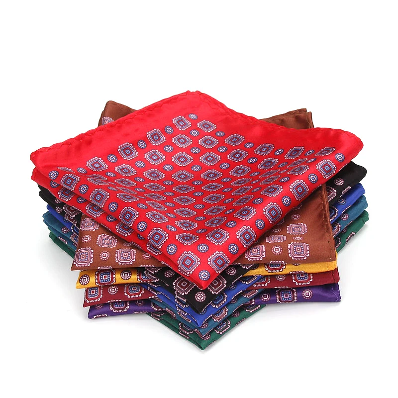 男性のブランドハンカチヴィンテージ幾何ポケット正方形ソフト Hankies ウェディングパーティービジネスシルクカラフルな胸タオルギフト海軍