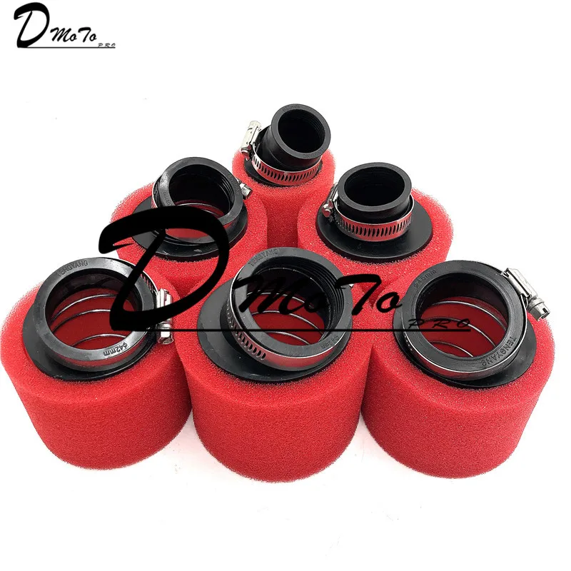 Đỏ 32Mm 35Mm 38Mm 42Mm 45Mm 48Mm Uốn Cong Khuỷu Tay Cổ Xốp Lọc Không Khí Bọt Biển bụi Moped Xe Tay Ga Bụi Bẩn Hố Xe Đạp Xe Máy Kayo BSE