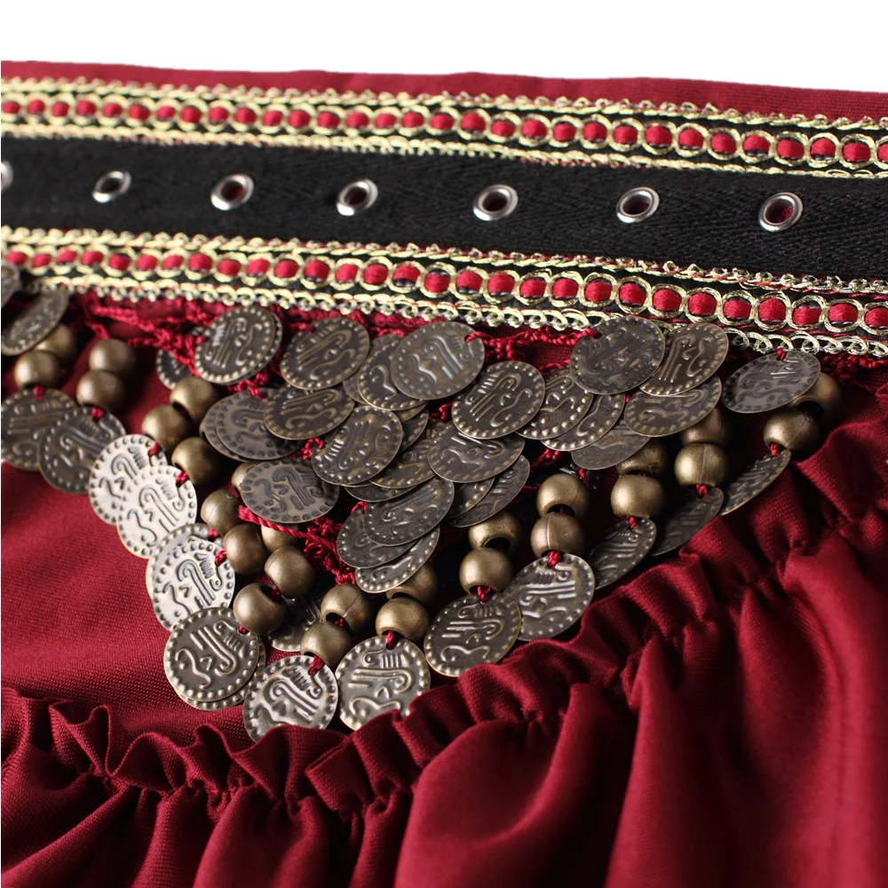 Ropa de danza del vientre Tribal, accesorios de disfraz gitano, envoltura de flecos, cinturones de monedas Retro, bufanda de cadera, cinturón de danza del vientre Shimmy con monedas