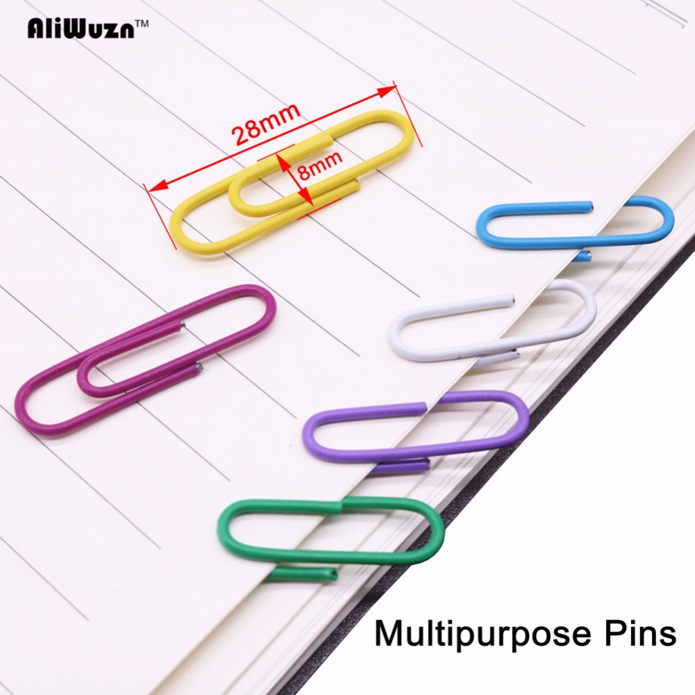100 Stück Pins, Büroklammernhalter, Spender, bulticolor, Pinch-Clips, Haarnadeln, feines Büro, Schule, Bindezubehör, 28 x 8 mm