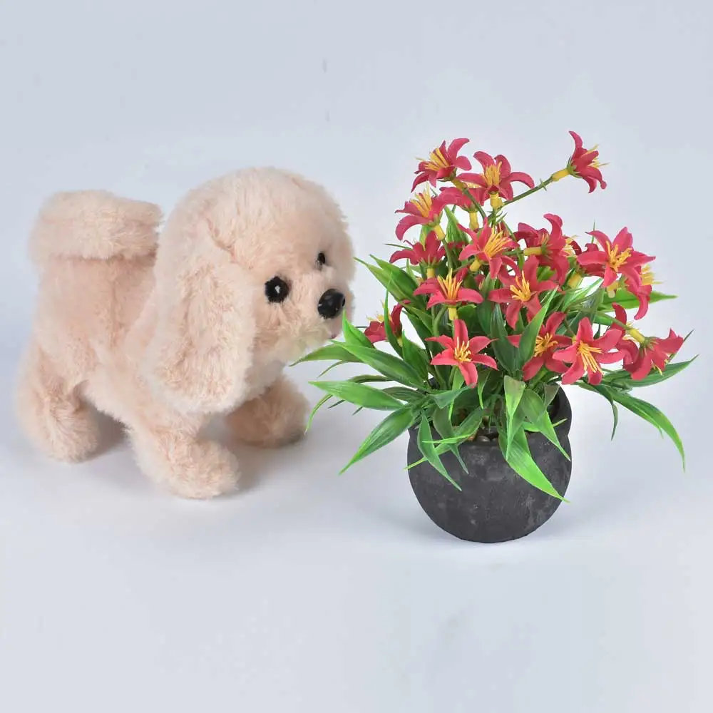 Chú Chó Robot Điện Tử Chó Sang Trọng Con Chó Con Nhảy Wag Đuôi Dây Xích Teddy Đồ Chơi Đi Bộ Vỏ Cây Đồ Chơi Ngộ Nghĩnh Cho Trẻ Em Quà Tặng Sinh Nhật