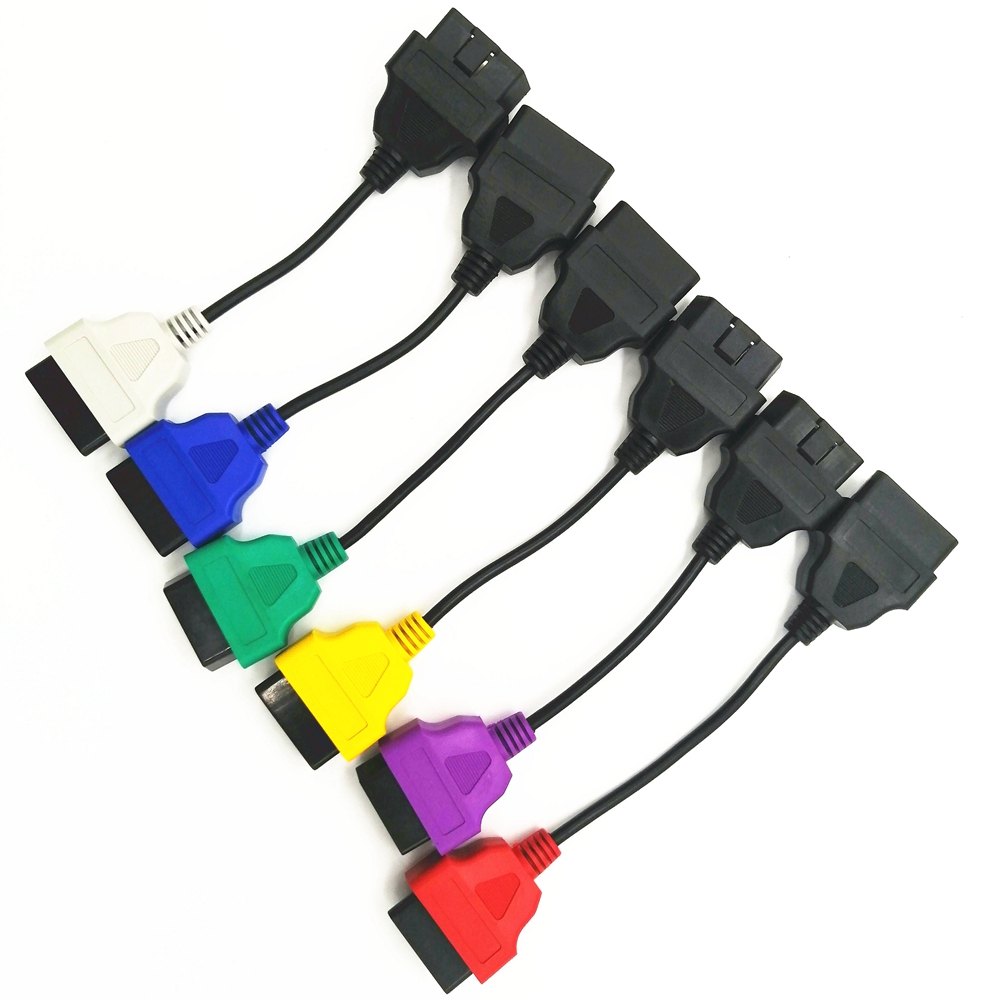 Mới Nhất 6 Màu Tự OBD2 Cổng Kết Nối Chẩn Đoán Cáp Cho FiatECUScan Và Multiecuscan Cho Fiat Alfa Romeo Và Cho Lancia