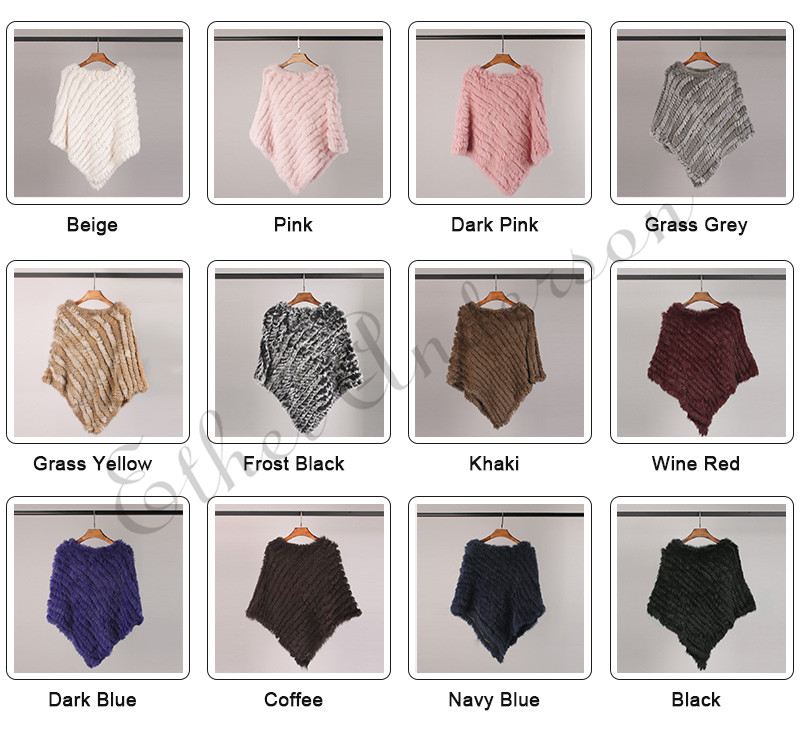 エセルアンダーソンリアルファーニットウサギの毛皮ポンチョベストベストファッションラップコート VTG ショールレディ天然毛皮ウェディングパーティー卸売