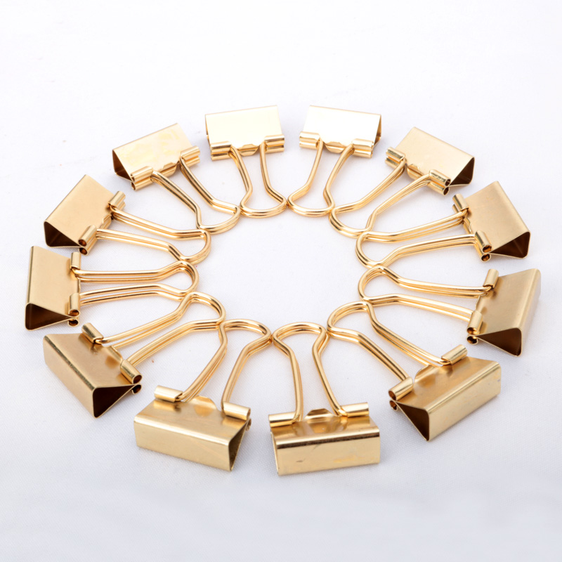 Trombone en queue d'aronde en métal doré, collection de billets, fournitures de bureau, accessoires de bureau, trombones