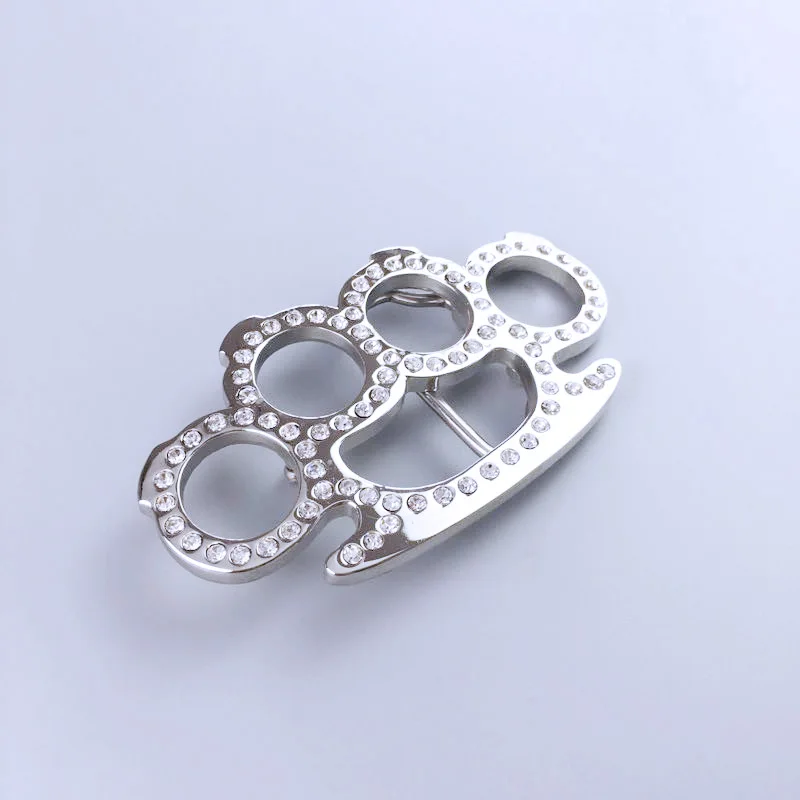 光沢のあるシルバー3DカットアウトラインストーンベルトバックルもBUCKLE-T030で在庫あり